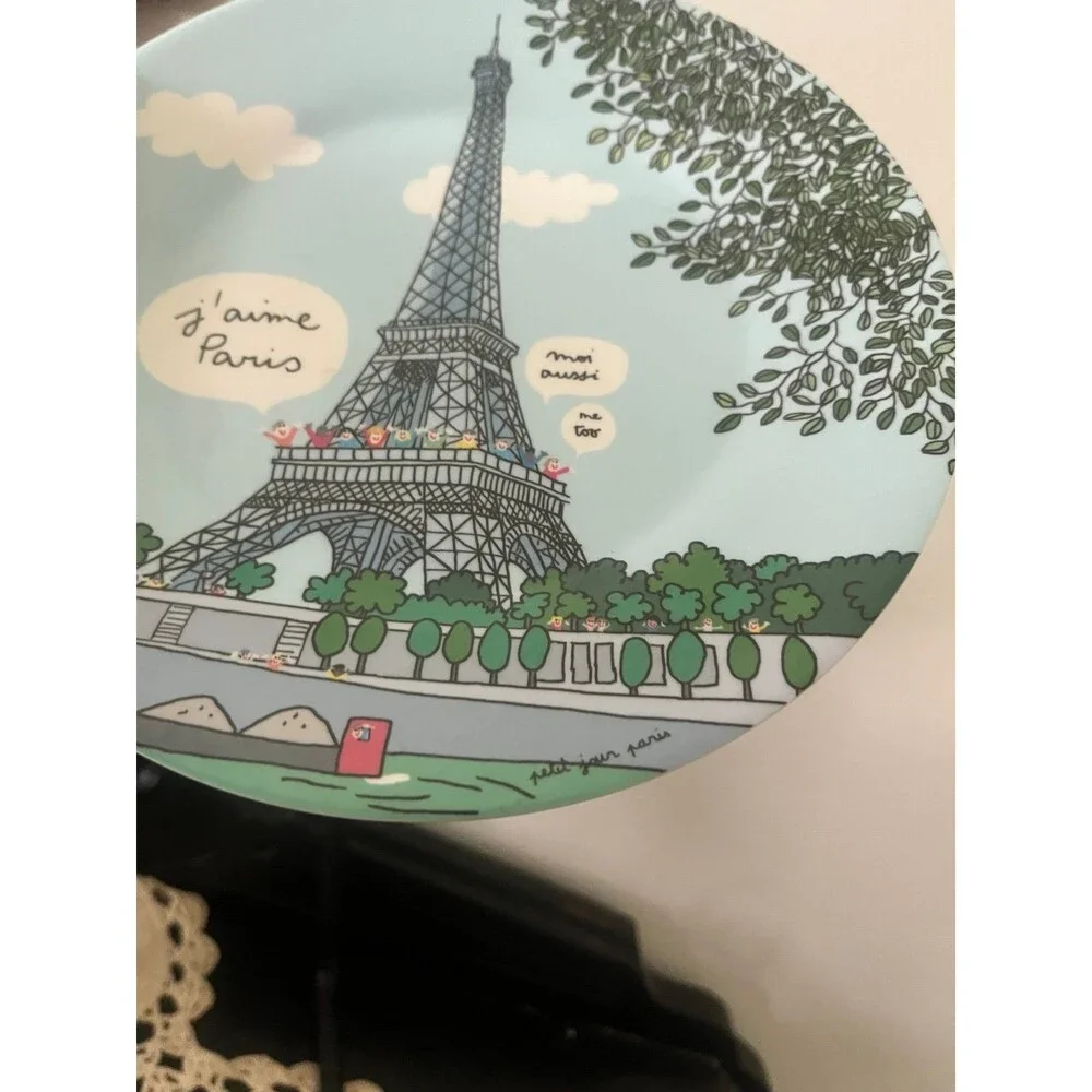 petit jour paris eiffel tower melamine dessert plate